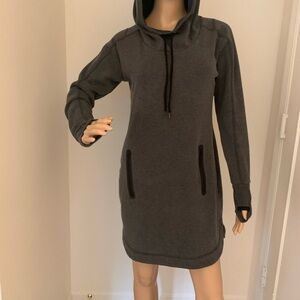Athleta Charcoal Gray Fleece Lined Hoodie Tunic/Dress